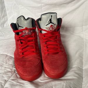 jordan 5 red suede